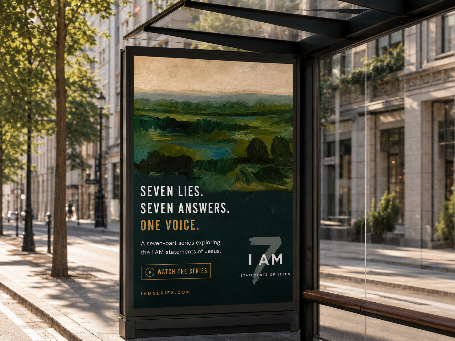 SEVEN, I AM bus stop poster